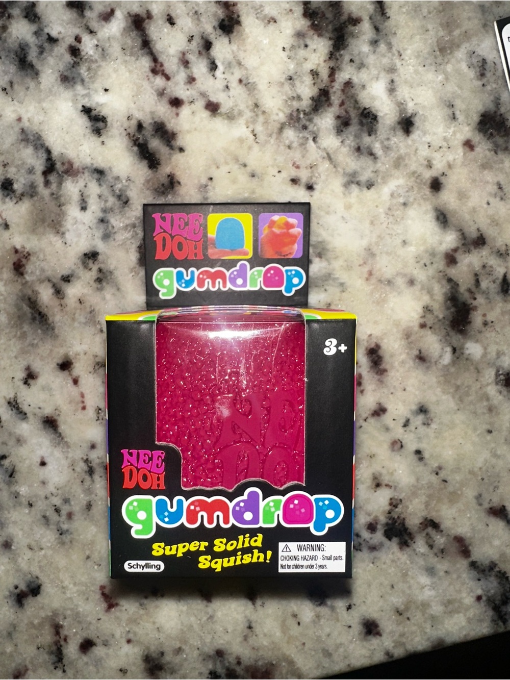 NeeDoh Gumdrop Super Solid Squish! Pink Gumdrop Toy
